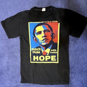 Vintage Barack Obama Big Face T Shirt Change Hope Black Graphic Mens SMALL